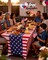 4th of July Table Cloths – 2 Pack USA 250th Anniversary Spandex Fitted Stretch Table Covers, 6ft Rectangle American Flag Tablecloths for Independence Day Party
